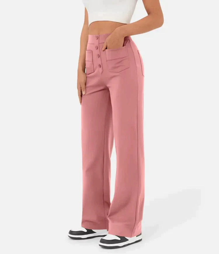 Elastic High Waist Pants