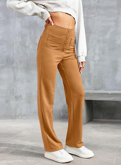 Elastic High Waist Pants