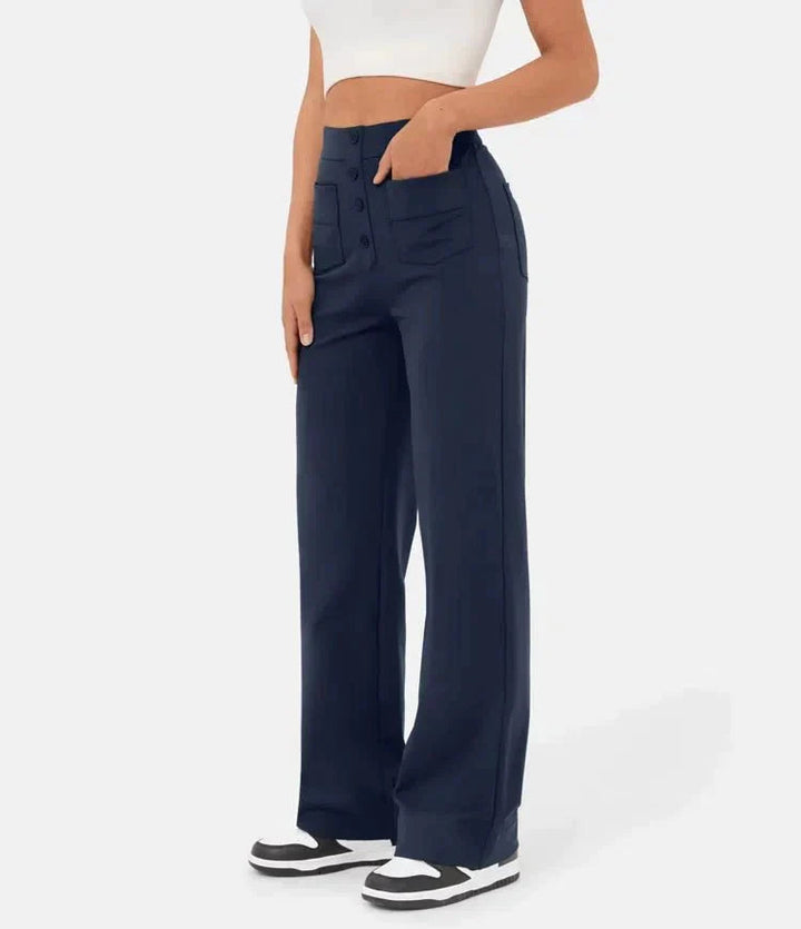 Elastic High Waist Pants