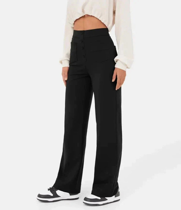 Elastic High Waist Pants