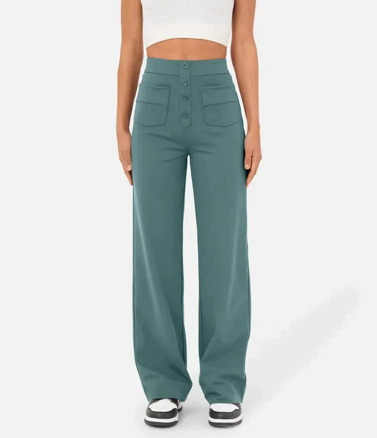 Elastic High Waist Pants