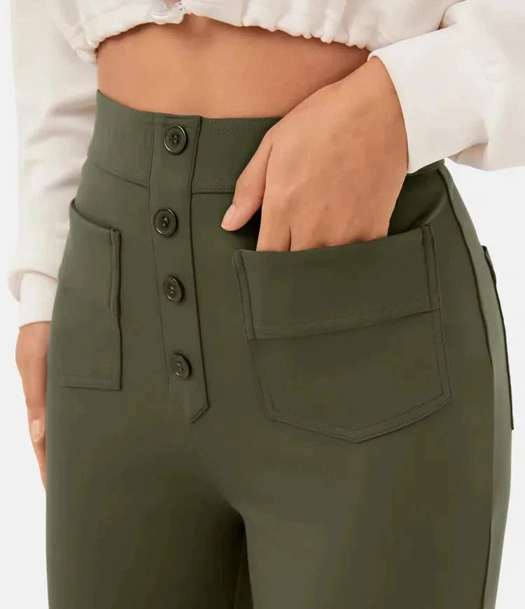 Elastic High Waist Pants