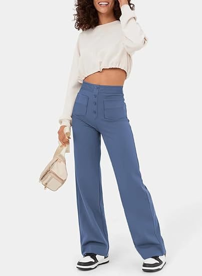 Elastic High Waist Pants