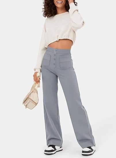 Elastic High Waist Pants